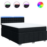 vidaXL Krevet s oprugama i madracem crni 160x200 cm od tkanine | shoptok.hr