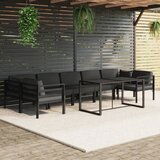  The Living Store Vrtna sedežna garnitura 8-delna z blazinami aluminij antracit - Vrtna Sedežna Garnitura, (21440627) | Shoptok.si