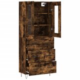  Visoka komoda dimljeni hrast 69,5x34x180 cm konstruiranog drva | shoptok.hr