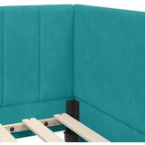  Kutni okvir kreveta s uzglavljem Tirkizna 90 cm x 200 cm Baršun | shoptok.hr