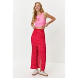 Trendyol Pink Animal Patterned Slit Maxi Length Woven Skirt Cene