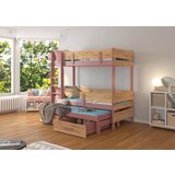ADRK Troposteljna otroka postelja ETAPO 93 cm - ROZA-ZLATI HRAST | Shoptok.si