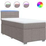vidaXL Krevet s oprugama i madracem smeđesivi 100 x 200 cm od tkanine | shoptok.hr