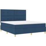  LED Box Spring Krevet s uzglavljem Plava 180 x 200 cm tkanina | shoptok.hr