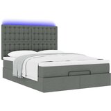 vidaXL Otomanski posteljni okvir z vzmetnico siv 140x190 cm blago | Shoptok.si