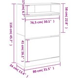 Ormarić za cipele s 2 preklopne ladice bijeli 80 x 34 x 116 cm | shoptok.hr