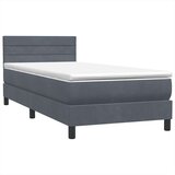 Box Spring krevet s madracem tamno sivi 80x210 cm baršun | shoptok.hr