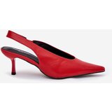 Boto High Heels With Open Heel Eco Leather Red Aricandia | shoptok.hr