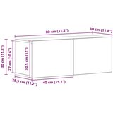 vidaXL Set TV omar 2 pcs artisan hrast 80 x 30 x 30 cm Konstruiran les | Shoptok.si