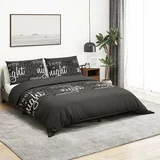  Set posteljine za poplun crna 225x220 cm pamučni
