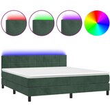  Box spring postelja z vzmetnico LED tem. zelena 180x200c | Shoptok.si