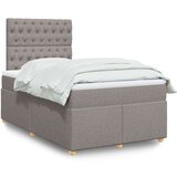 vidaXL Krevet s oprugama i madracem smeđesivi 120 x 190 cm od tkanine | shoptok.hr