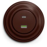  Reblig - Retro USB utičnica A+C sa okvirom, braon | Eponuda.com