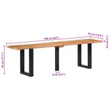  Klupa 160 cm od masivnog bagremovog drva i čelika | shoptok.hr