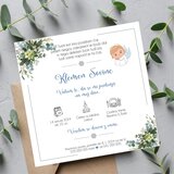  Vabilo za krst z angelčkom, modro, elegantno REK 02-06 | Shoptok.si