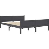 vidaXL Posteljni okvir iz trdne borovine siv 140x200 cm, (20646786) | Shoptok.si