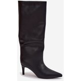 Boto Women's Slip-On Insulated Boots on Heel Black Olive | ePonuda.com