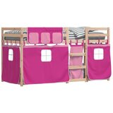  Krevet na kat sa zavjesama ružičasti 80 x 200 cm od borovine | shoptok.hr