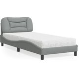  Krevet s madracem Hvar svjetlosivi 90x190 cm od tkanine | shoptok.hr
