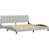 vidaXL Posteljni okvir z vzglavjem svetlo siv 200x200 cm žamet | Shoptok.si