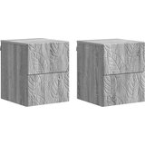 vidaXL Stenski nočni omarici 2 pcs Siva Sonoma 34,5 x 33 x 40 cm, (5000247492) | Shoptok.si