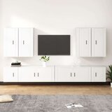 vidaXL Komplet TV omaric 8-delni bel konstruiran les | Shoptok.si