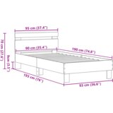 vidaXL Ram Kreveta od Starog Drva 90x190 cm - Izrađen od Inženjerskog Drva | shoptok.hr
