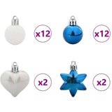  Set Božićnih Ukrasnih Kuglica 40 pcs Plava i bijela | shoptok.hr