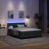  LED Box Spring Krevet Tamno siva 140 x 200 cm Baršun | shoptok.hr