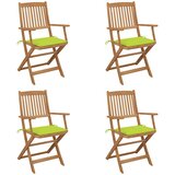 Maison Chic Zložljivi Vrtni Stoli - Stol za vrti 4 kosi z blazinami trden akacijev les JS2936, (21875701) | Shoptok.si