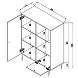 Hanah home wire oak multi purpose cabinet | ePonuda.com