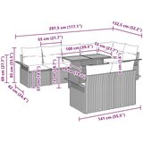  Set za objedovanje od 9 komada s jastucima bež poli ratan acacija | shoptok.hr