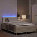  LED Box Spring Krevet s LED trakama Krema 120 x 200 cm tkanina | shoptok.hr