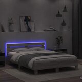  Okvir kreveta s uzglavljem LED siva boja hrasta 140 x 190 cm | Eponuda.com