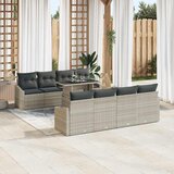  Sjedeća garnitura za vrt 9 kom. Svijetlo siva poliratan Crna 100 x 55 x 73 cm | shoptok.hr