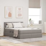  Krevet s prostorom za pohranu s LED-om Sivo-smeđa 140 x 200 cm | shoptok.hr