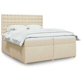 vidaXL Krevet s oprugama i madracem krem 200 x 200 cm od tkanine | shoptok.hr