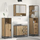  Set namještaja za kupaonicu 3 kom. Umjetnički hrast Smeđa 35 x 37.5 x 166 cm | shoptok.hr
