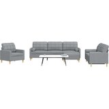  4-dijelni set sofa s tabureom jastucima svjetlosivi od tkanine | shoptok.hr