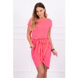 Kesi Tied dress with clutch pink neon bottom Cijene