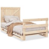  The Living Store Posteljni okvir z vzglavjem 100x200 cm trdna borovina - Posteljni Okvir, (21455345) | Shoptok.si