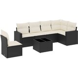  7-dijelni set vrtnih sofa od poliratana s jastucima crni | shoptok.hr