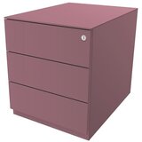 BISLEY Pomični predalnik Note™, 3 univerzalni predali, VxŠxG 502 x 420 x 565 mm, z oprijemalno letvijo in zgornjo ploščo, roza | Shoptok.si