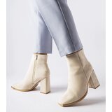 Gemre Beige block heel ankle boots Cheney | Shoptok.si