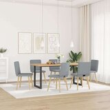  Jedilni stoli 6 kosov svetlo sivo blago | Shoptok.si