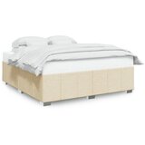 Maison Chic Posteljni okvir - Dvoposteljna postelja - Zakonska postelja brez vzmetnice krem 200x200 cm blago-J3989, (21768249) | Shoptok.si