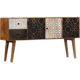  Komoda s otisnutim uzorkom 130 x 30 x 70 cm masivno drvo manga | Eponuda.ba