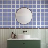  Tapeta - Lines and Symmetry - Expressive White Grid on a Blue Background 50x1000 Vodootporna | shoptok.hr