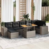 vidaXL 8-dijelni set vrtnih sofa od poliratana s jastucima sivi | shoptok.hr