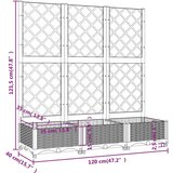 vidaXL Vrtna sadilica s rešetkom bijela 120 x 40 x 121 5 cm PP | shoptok.hr